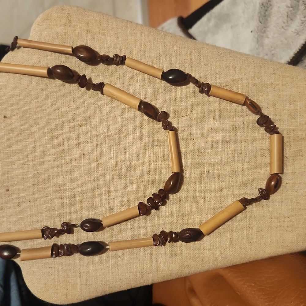 💍 ** BUY ONE GET ONE FREE ** Long wooden necklace